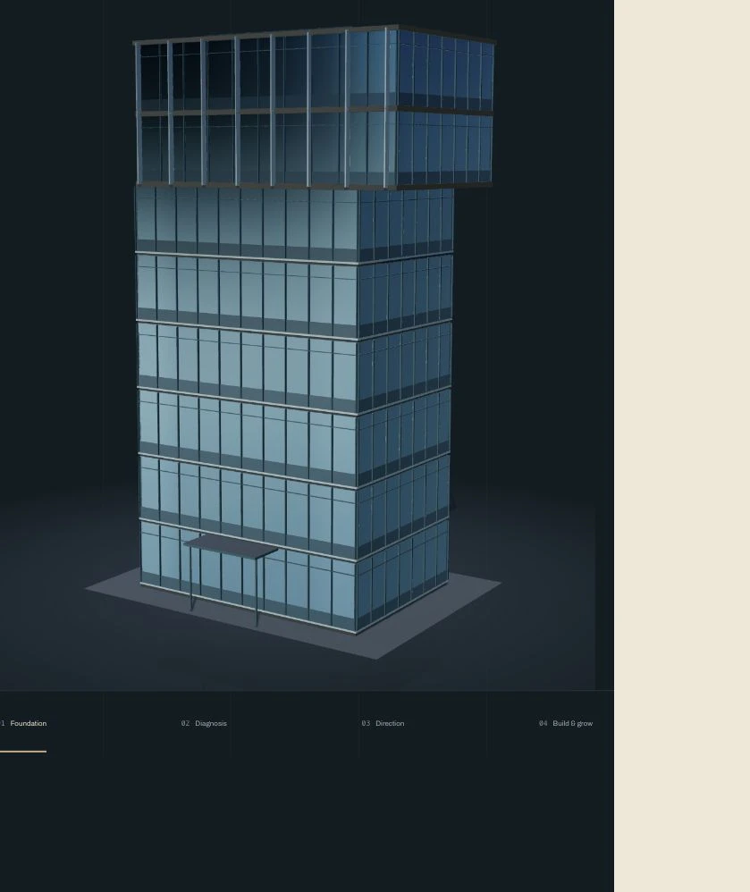 Modern building with reflective glass and fine metal detailing